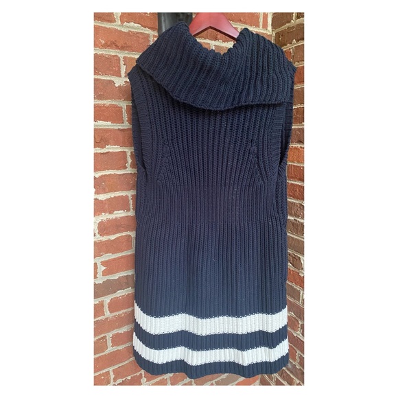 NWOT Anthropologie Maeve Longline Sweater Vest Cardigan in Navy & White XS/S - Picture 6 of 8